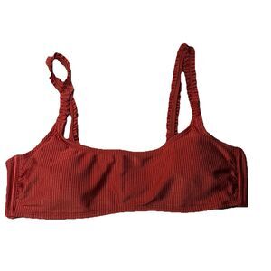 Xhilaration Target Burnt Orange Ruffle Strap Bralette Bikini Top Size XL Juniors